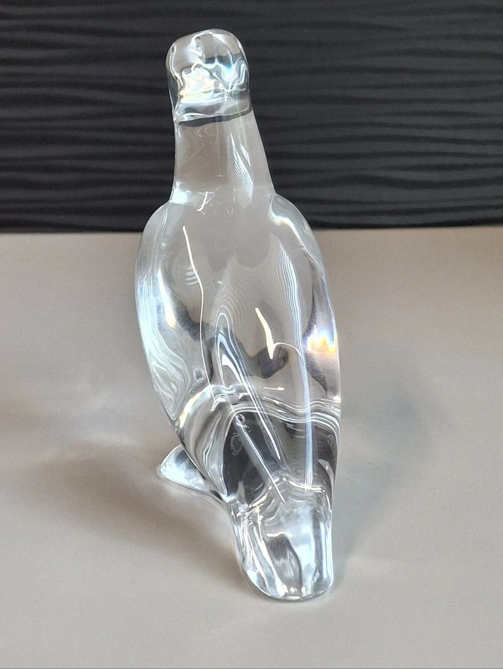 Baccarat Clear Crystal Parrot Figurine